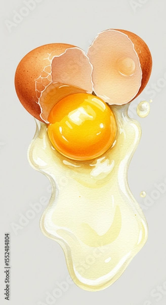 Obraz fried egg on a white background