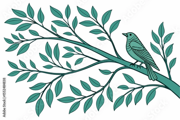 Obraz vector set - green decorative branch and leaves