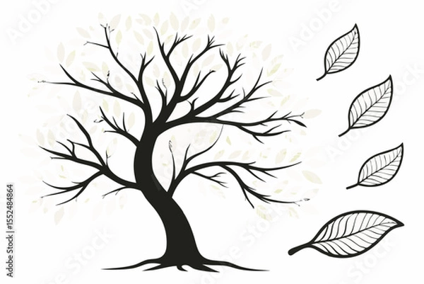 Obraz Botanical Tree and Leaf Clipart Bundle