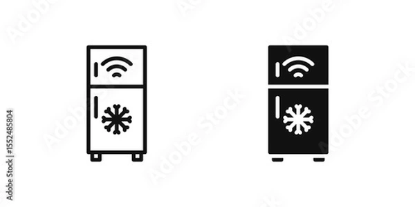 Obraz Refrigerator icon set illustrating smart fridge technology with IoT integration.