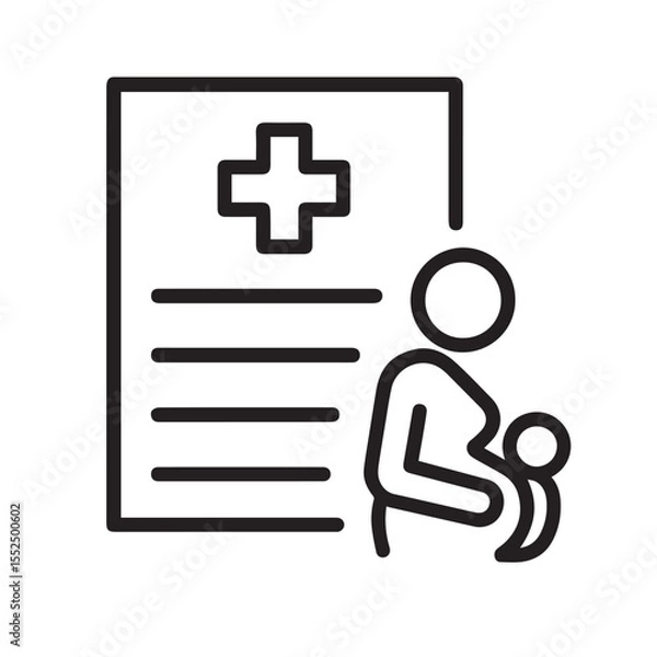 Obraz Pregnancy Medical Report Icon – Maternity Healthcare and Prenatal Documentation Symbol