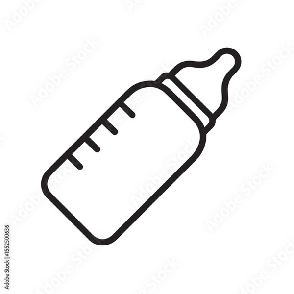 Obraz "Simple Line Icon of Baby Bottle – Feeding Bottle Outline Illustration"