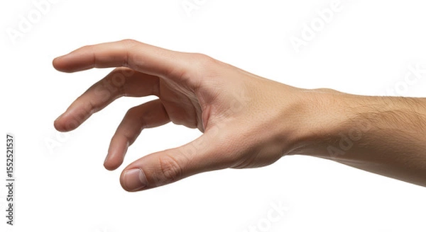Obraz Isolated Hand Gesture Skin Grabbing Transparent Background Studio