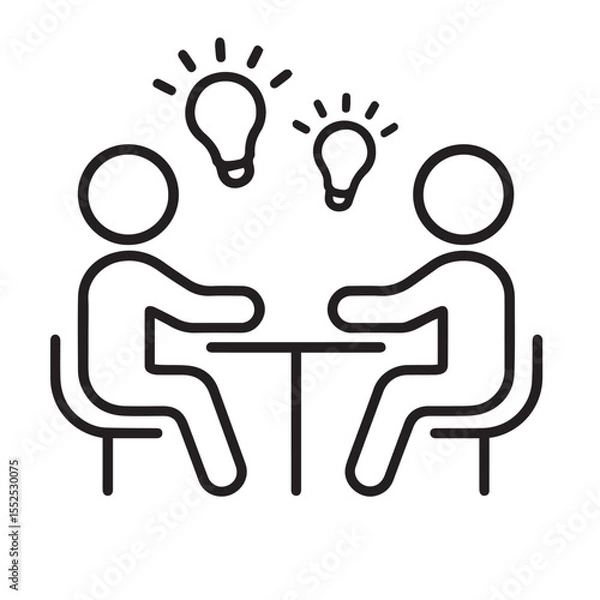 Obraz Creative Brainstorming Icon - Collaboration and Idea Sharing