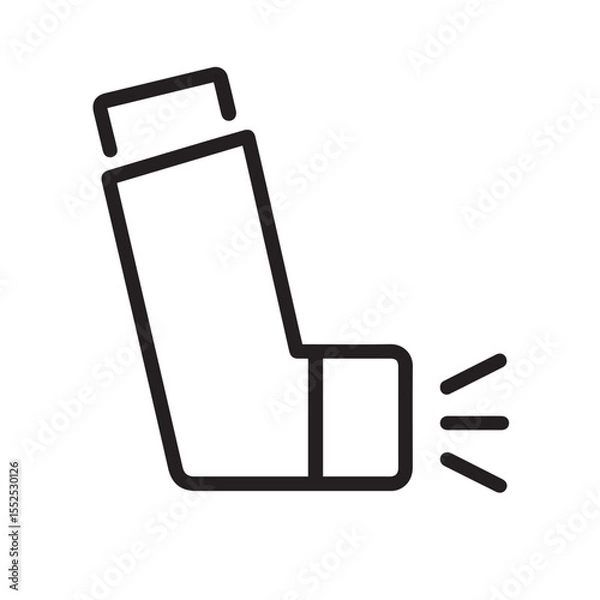Obraz Line Art Icon of Medical Inhaler – Asthma Treatment Device Symbol