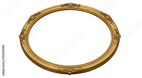 Obraz Ornate Golden Frame Vintage Border Decoration Isolated Background