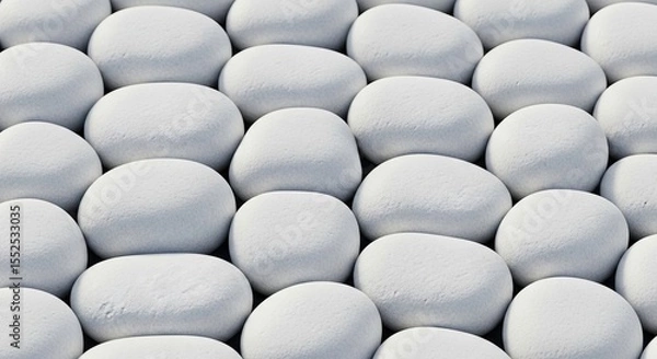 Fototapeta Smooth White Pebbles for Decorative Use By Generated AI