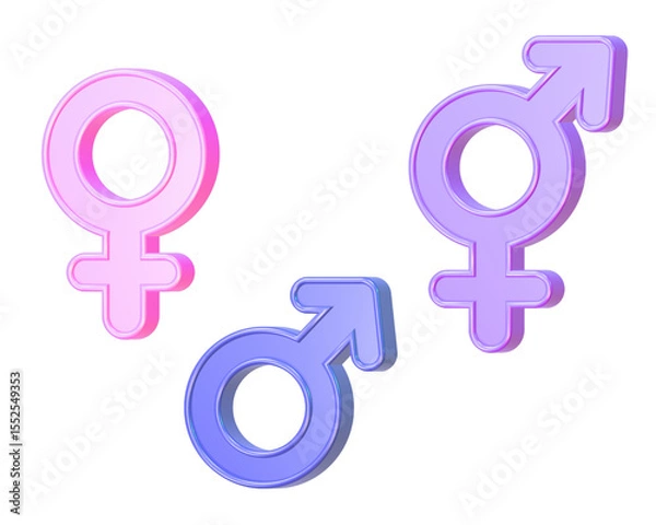 Obraz 3d gender symbol isolated on transparent background.