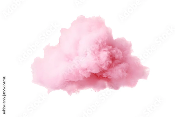 Fototapeta Delicate pink cloud floats on a black background, perfect for adding a whimsical touch to designs and creative projects.