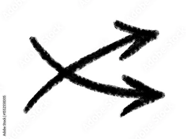 Fototapeta Arrow grunge vector icon. Arrow grunge texture vector. Arrow grunge chalk vector.