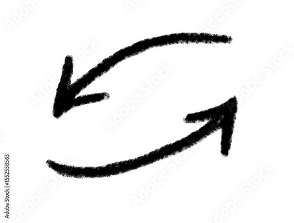 Fototapeta Arrow grunge vector icon. Arrow grunge texture vector. Arrow grunge chalk vector.