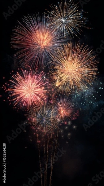 Fototapeta  Fireworks background for the 4th of July or Bastille Day