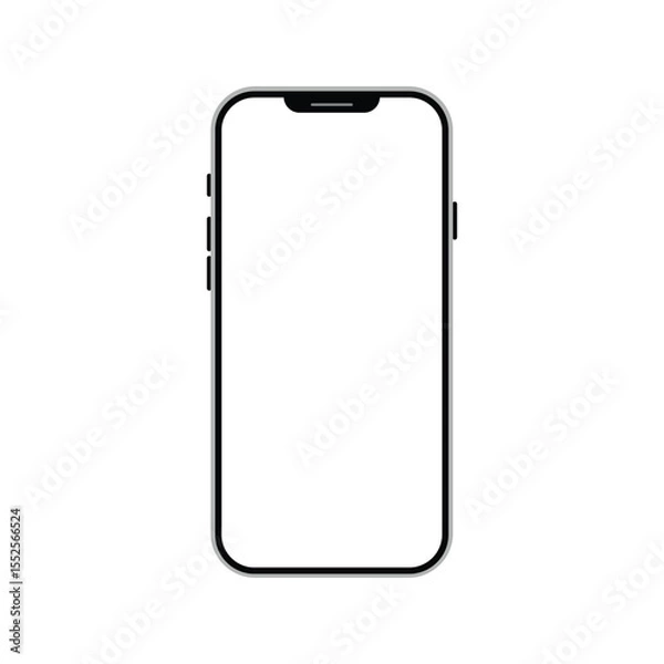 Fototapeta Smart Mobile Device Icons – Vector Phone Icon Set for OS UI, App Menus, and Digital Interfaces. detailed mobile phone.