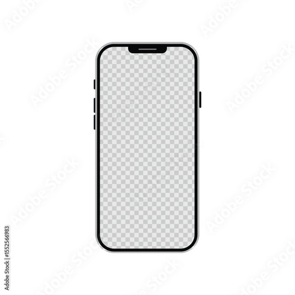 Fototapeta Smart Mobile Phone Icon Set – Minimal Vector Smartphone Symbols for App, UI & Web Interface Design detailed mobile phone template front view, model mobile phone.