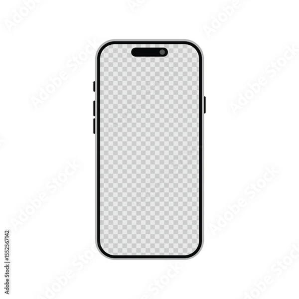 Fototapeta Smart Mobile Phone Icon Set – Minimal Vector Smartphone Symbols for App, UI & Web Interface Design detailed mobile phone template front view, model mobile phone.