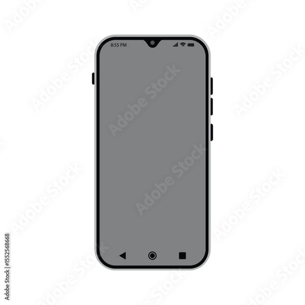 Fototapeta Smartphone Icon Collection – Vector Mobile Phone UI Elements for Web, App, and User Interface Design. detailed mobile phone template front view, mobile phone model.