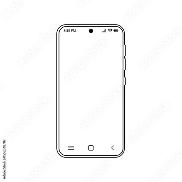 Fototapeta Smartphone Icon Collection – Vector Mobile Phone UI Elements for Web, App, and User Interface Design. detailed mobile phone template front view, mobile phone model.
