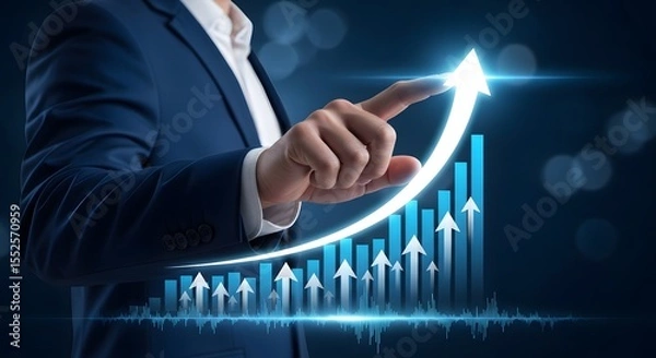 Fototapeta Achieving Business Growth Strategies for Success and Upward Trends