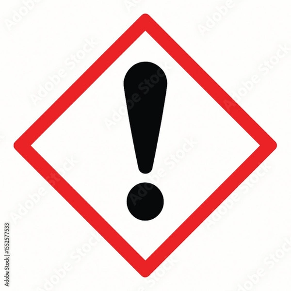 Obraz Exclamation Mark Hazard Symbol - GHS Warning Sign