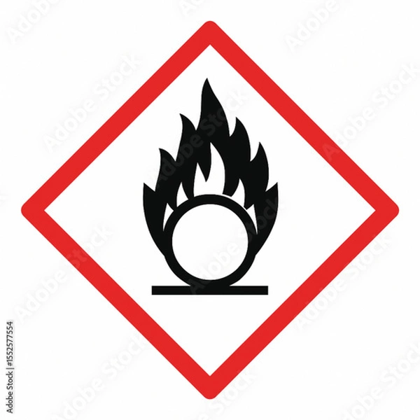 Obraz Oxidizing Hazard Symbol - GHS Oxidizer Pictogram