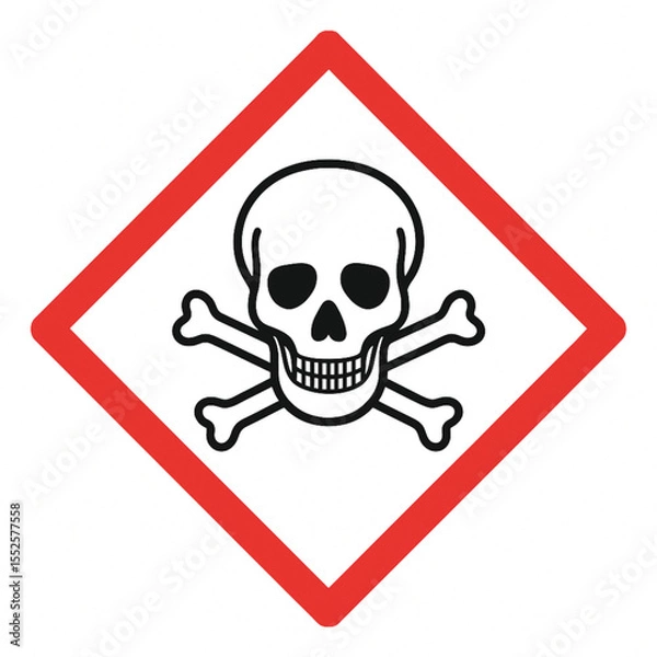 Obraz Toxic Hazard Symbol - Skull and Crossbones Warning Sign