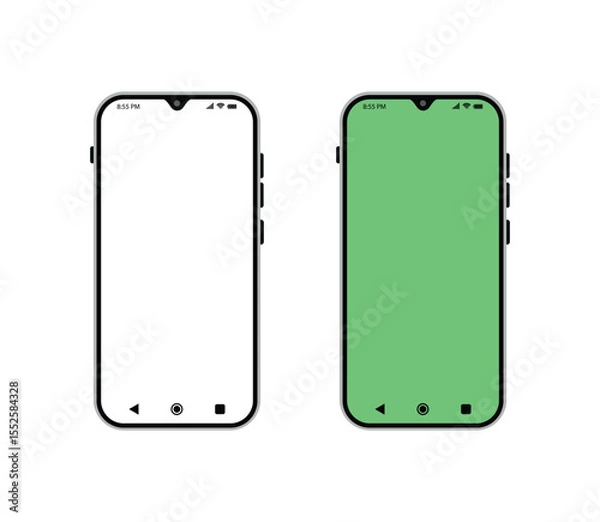 Fototapeta Smartphone Icon Collection – Vector Mobile Phone UI Elements for Web, App, and User Interface Design. detailed mobile phone template front view, mobile phone model.