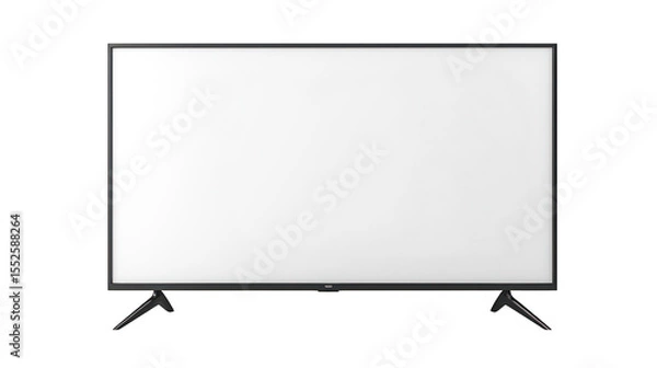 Fototapeta Flat blank screen, black frame, on legs