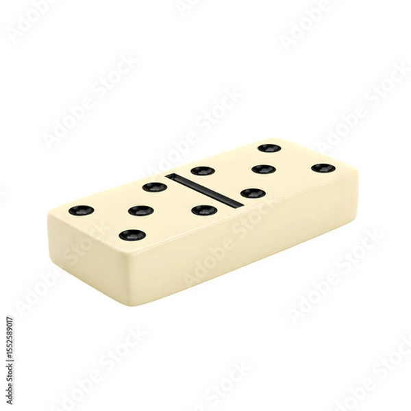 Obraz Domino Tile (5-5) Ready for Play - Isolated on White or Transparent Background