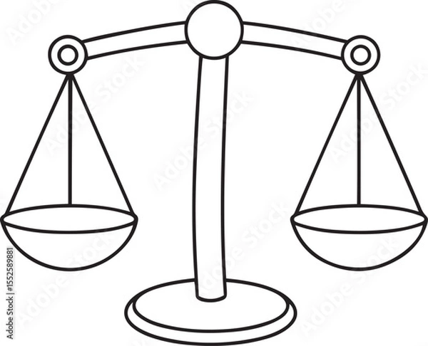 Obraz Modern balance scale vector icon illustration, balance scale silhouette vector graphics resource design, balance scale line art vector logo icon design