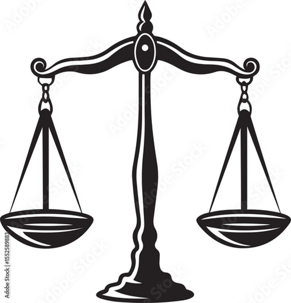Obraz Modern balance scale vector icon illustration, balance scale silhouette vector graphics resource design, balance scale line art vector logo icon design