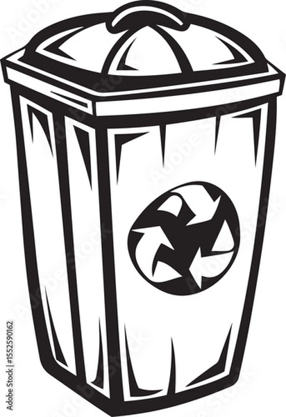 Obraz High quality simple nd clean recycling symbol icon design, recycling symbol silhouette vector art, recycling symbol line art vector illustration