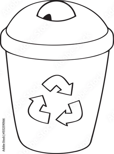 Obraz High quality simple nd clean recycling symbol icon design, recycling symbol silhouette vector art, recycling symbol line art vector illustration