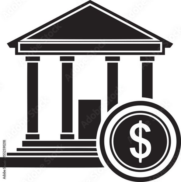 Obraz Representing banking icon design, representing banking silhouette vector illustration, representing banking isolated line art vector icon