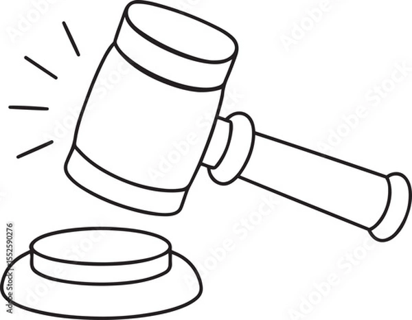 Obraz Vector illustration of representing law or auction, representing law or auction silhouette vector art, representing law or auction line art vector logo icon design