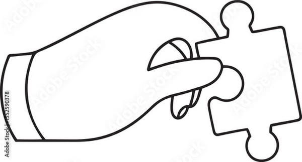 Obraz Simple and clean vector illustration of solution or contribution, Silhouette vector art of solution or contribution, solution or contribution isolated line art vector icon design