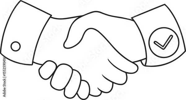 Obraz Vector icon design of successful agreement, successful agreement silhouette vector illustration, successful agreement line art vector design