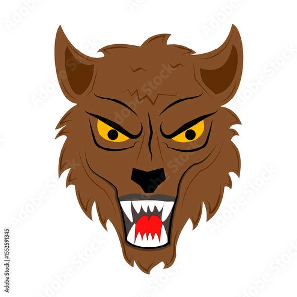 Obraz  A fierce and detailed depiction of a wolf's head, symbolizing strength,