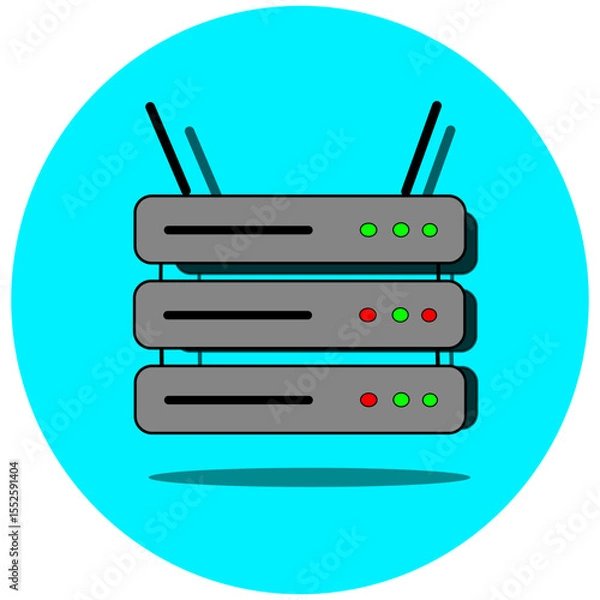 Obraz A stack of servers or hard drives, representing extensive data storage and management. This visual is perfect for IT infrastructure, big data, analytics, server rooms, and digital information concepts