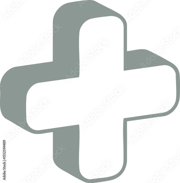 Obraz 더하기 기호 입체 디자인