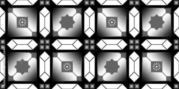 Fototapeta Textured concrete, cement, slate, stone, marble block wall tiles in grayscale. A close-up of a concrete and texture block wall presented in grayscale.	
