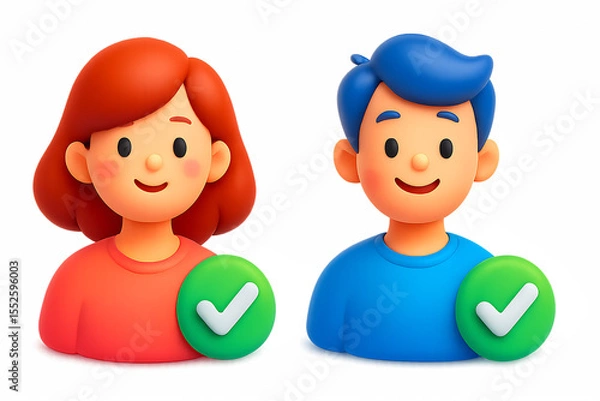 Fototapeta 3d verified person icon isolated on transparent background. Png