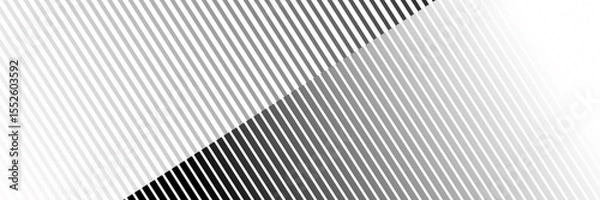 Fototapeta Black and white striped halftone gradient. Fading line gradation background. Repeating strip pattern backdrop.