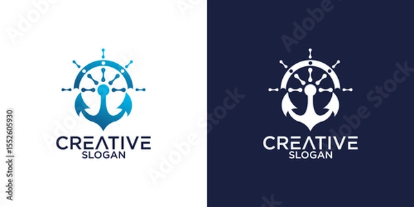 Fototapeta anchor logo design vector