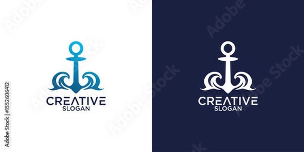 Fototapeta anchor logo design vector