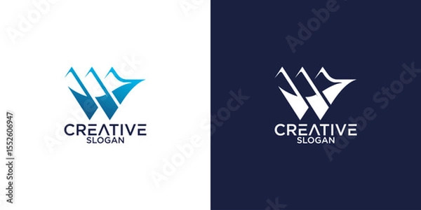 Fototapeta letter w abstract monogram logo vector design