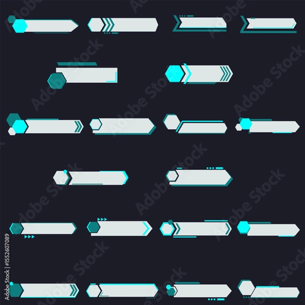 Obraz Futuristic Interface Label Set Ellements