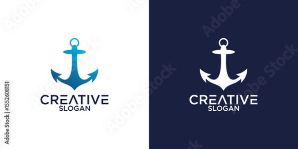 Fototapeta anchor logo design vector