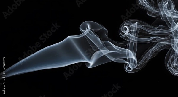 Fototapeta Delicate wisps of ethereal vapor gracefully dancing and intertwining in a mesmerizing display of form