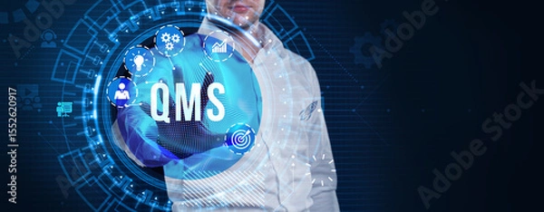 Fototapeta Quality management system business and industrial technology concept. QMS.
