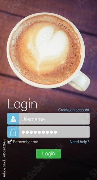 Obraz Smartphone screen with coffee wallpaper